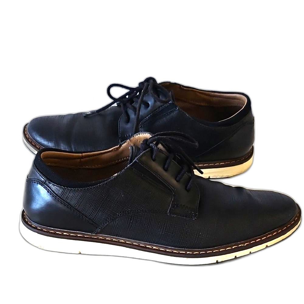 Parker & Sky Black Leather Oxford Dress Shoes Size 8